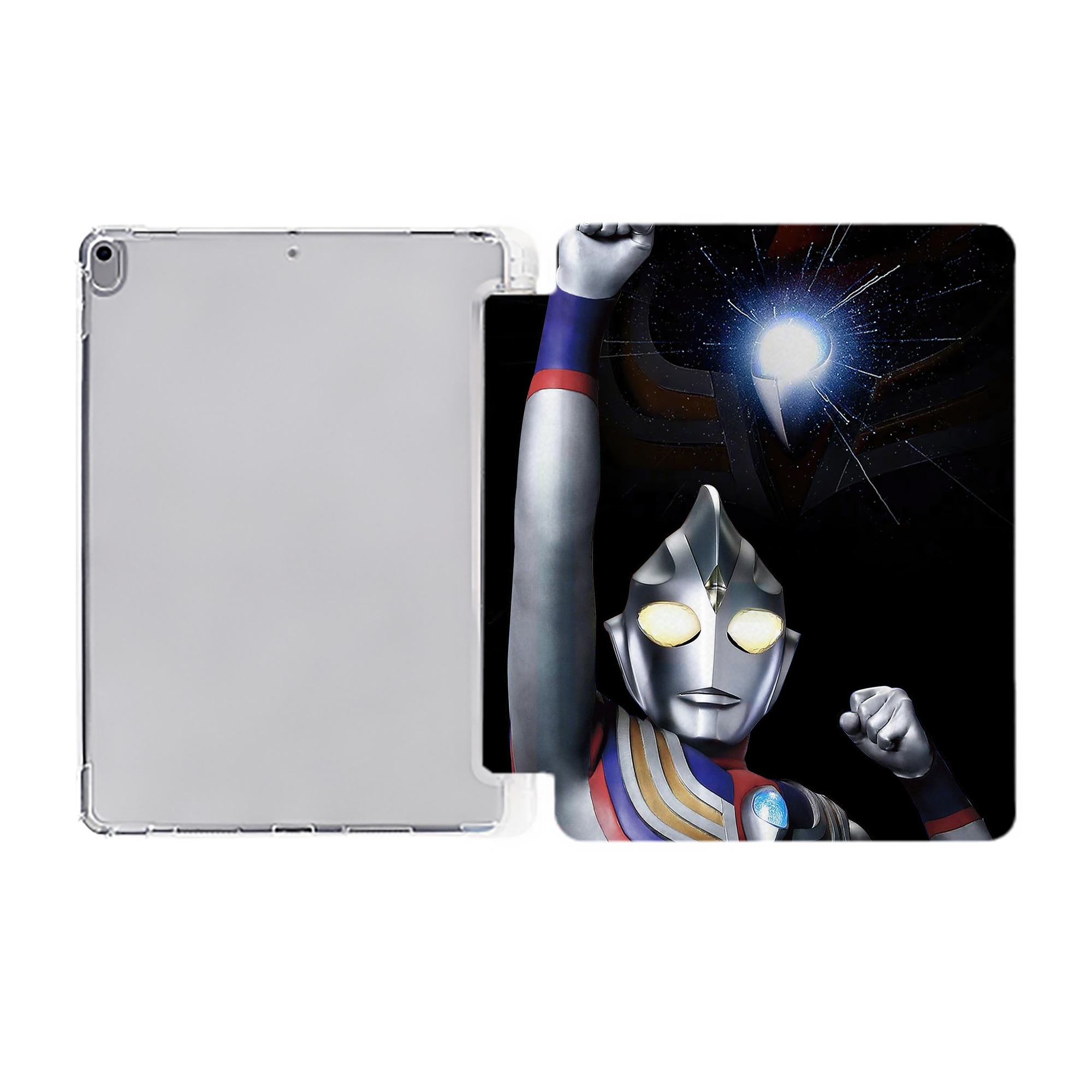 （画像用） ウルトラマン Ultraman IPad ケース ペン収納付き 三つ折りスタンド PUレザー×シリコン 対応機種9.5/10.5/10.9インチ